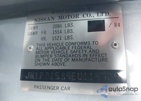 1984 Datsun Sentra из США, поврежденный, VIN JN1PB15S9EU119709